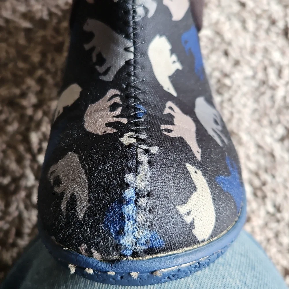 GUC Bogs Neoprene Waterproof Winter Snow Boots Baby Polar Bear Print Blue Size 7 - Picture 11 of 12